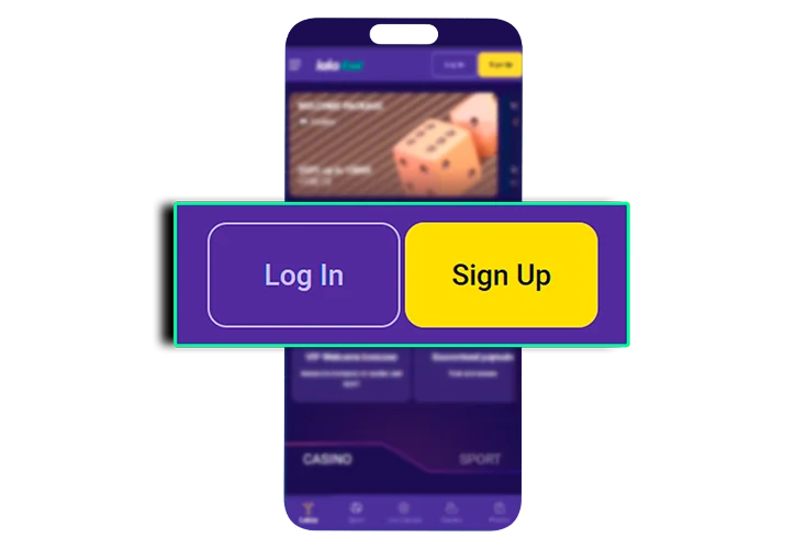 Knop voor het invoeren en registreren in de applicatie